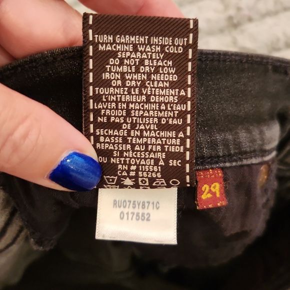 Faded blackish-gray 7 for all Mankind bootcut jeans size 29. - Picture 4 of 13